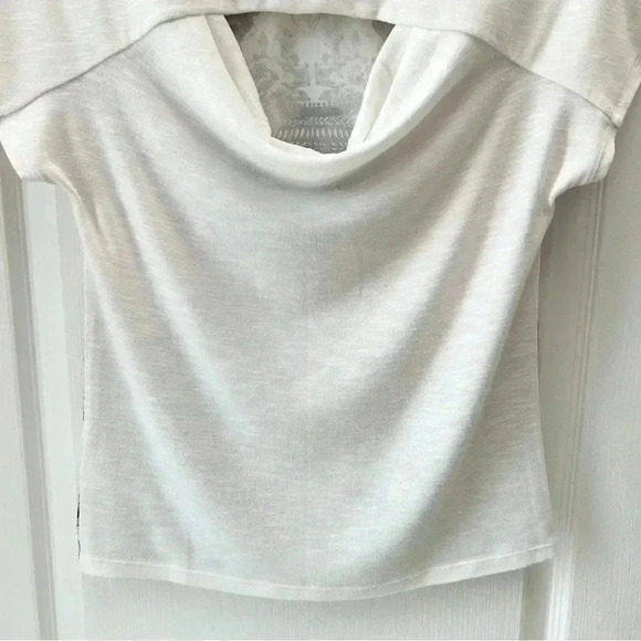 Ricki's Cut Out Back Drapey Knit Top T-Shirt Blouse Pink Grey Ivory Size XS - Picture 11 of 15